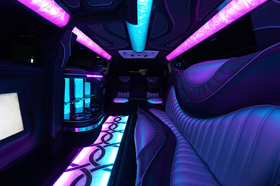 stretch limousine seating