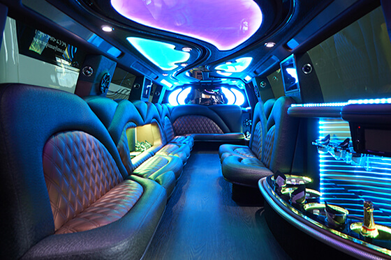 colorful limousine interior