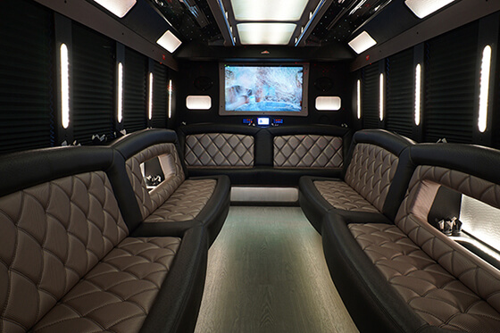 limo bus luxury couches