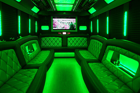 vibrant atmopshere on a party bus