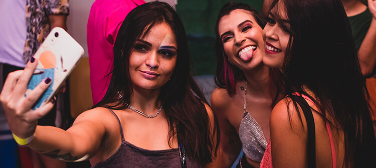ladies smiling