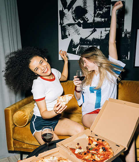 girls in a slumber party