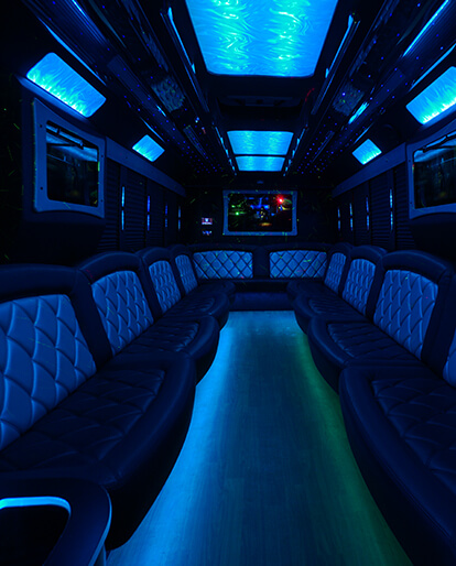 ample party bus lounge