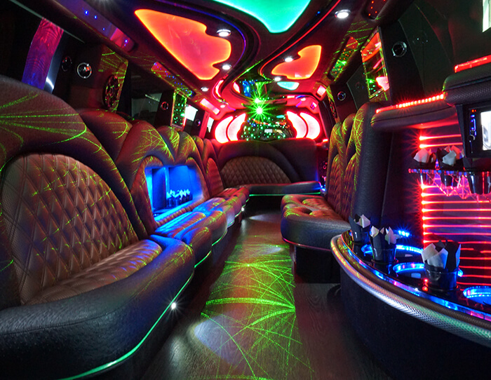 opulent amenities in a limousine lounge